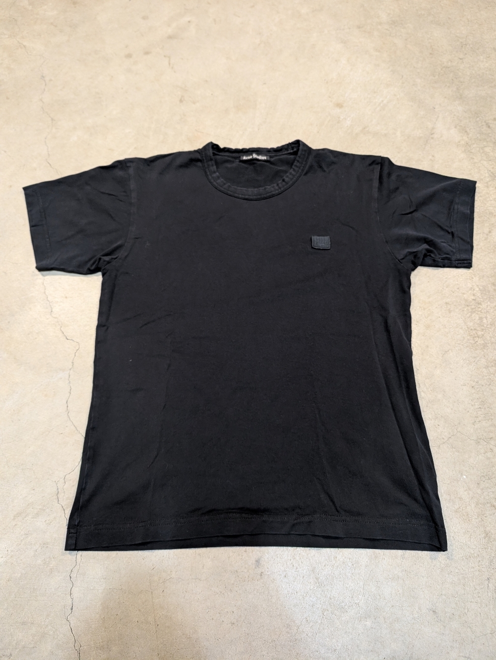 Acne Studios Nash Face Black Short Sleeve Crew Neck Tee Mens XS